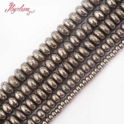 2x4,3x6,5x8mm Rondelle Sivers Gray Pyrite Beads Natural Stone Beads For DIY Necklace Bracelets Jewelry Making 15" Free Shipping