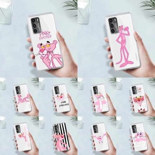 Pink Panther Phone Case Transparent For Huawei 8 7 6 5 4 3 2 pro SE i E Soft TPU Clear Mobile Bags Coque shell funda cover