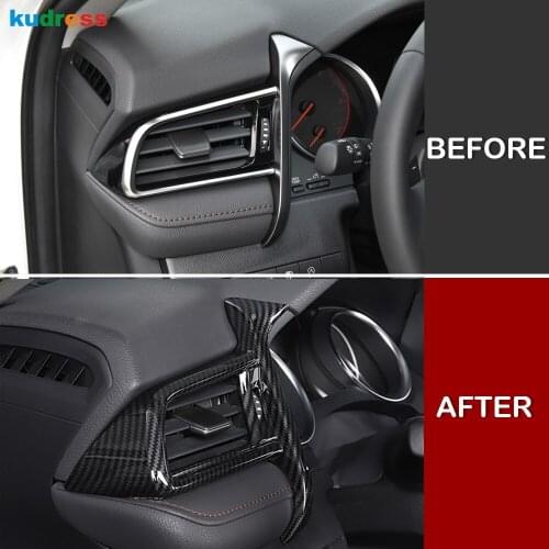 For Toyota Camry 70 2018 2019 2020 Carbon Fiber Interior Air Condition Vent Outlet Cover Trim AC Frame Trims Car Accessories LHD