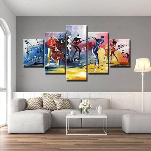 Home Decor Canvas Character abstract Painting Music Picture Wall Art HD Print Modular Framework Poster For 5 Panel Living Room
