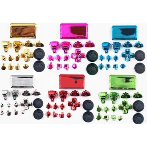Gamepad Joystick Plating Button Key Replacement Cover Cap Set for PS4 Pro 4.0 Gamepad Accessories