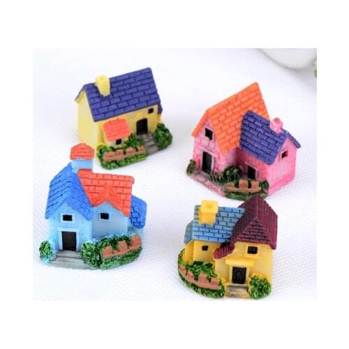 Mini Castle Small House Fairy Garden Miniatures Terrarium Figurines DIY Crafts Figure Moss Ornament Micro Landscape Decor