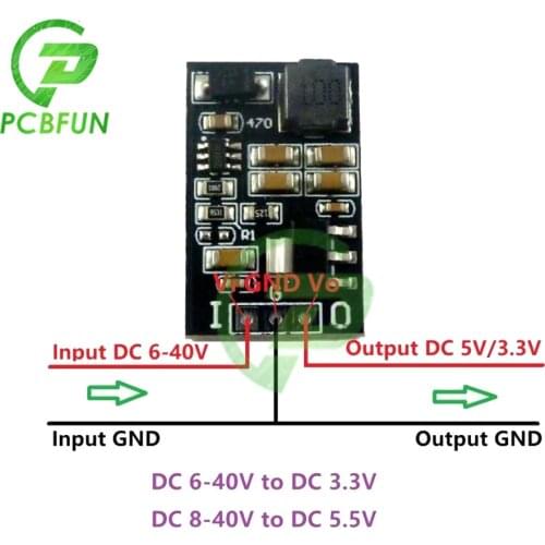 2 in 1 LDO Regulator DC 6-40V to 3.3V DC-DC Step-Down Power Supply Buck Converter Module Replace AMS1117 LM317 7805