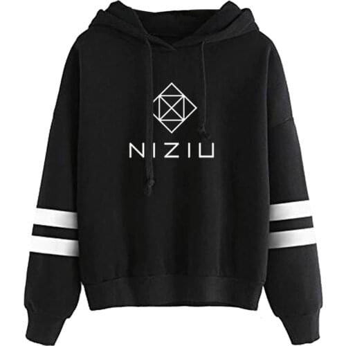 New 2020 Kpop Korean Team Niziu LOGO Make You Happy Print Hooded Sweatshirt Women Long Sleeve Hoodies casual clothes