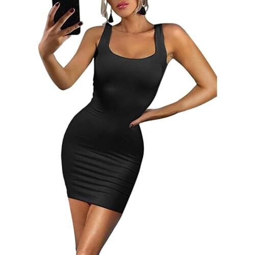 Bodycon Vestidos Sexy Slim Fit Party Night Club Dresses Sundress Sexy Office Lady Elegant Sleeveless Mini Dress For Women