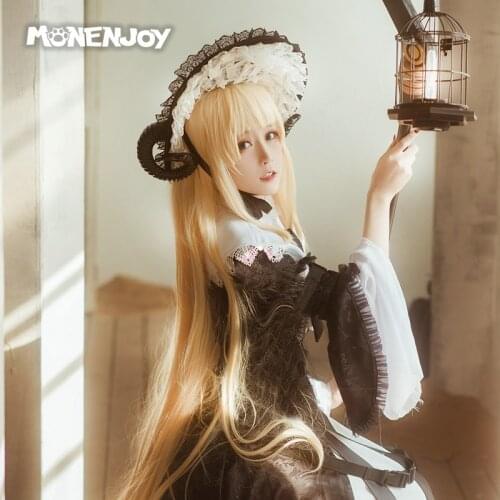 Monenjoy Arknights Nightingale Cosplay Wig An Elegy Halloween Gold Long Cos Hair