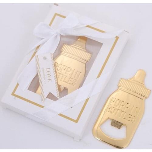 Baby Shower Return Gifts for Guest Supplies Poppin Baby Bottle Shaped Bottle Opener with gift box LX2136