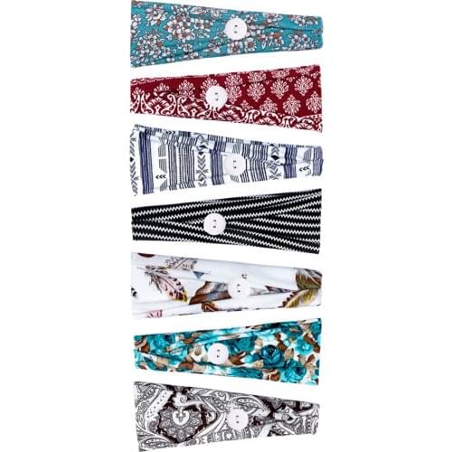 Boho Headband with Buttons Ear Saver Lightweight Portable Fitness Sports Yoga for Women Girls for Mask Hair Band Headwear