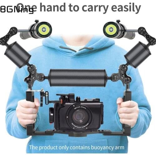 Upgrade Diving Compression-Resistant 1" inch Double Ball Head D60mm Carbon Fiber 5/8/10/12inch Floating Arm Buoyancy 100-580g