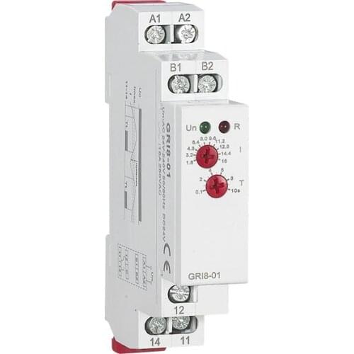 GRI8-01 Current Monitoring Relay Current Range 0.5A-16A AC24-240V OR DC24V Current Sensing Relay Switch Overcurrent Undercurrent