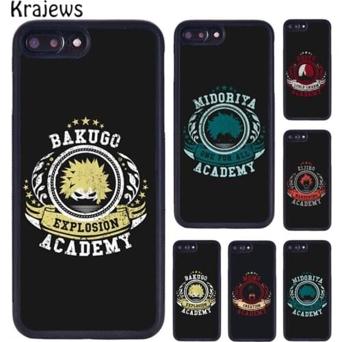 Krajews Anime My Hero Academy Rubber Phone Case For iPhone 5 6S 7 8 plus 11 12 Pro X XR XS Max Samsung Galaxy S6 S7 S8 S9 S10