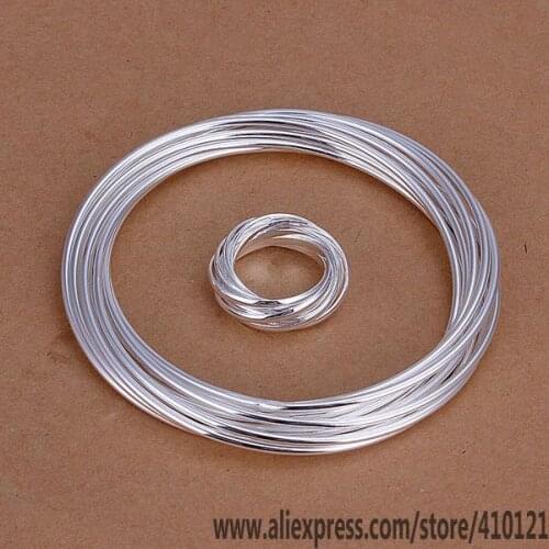 S304 Hot Sale High Quality Anniversary Jewelry Sets,Wholesale Jewelry Elegant Charms Fashion10 Strands Ring Bangle /dgpalx