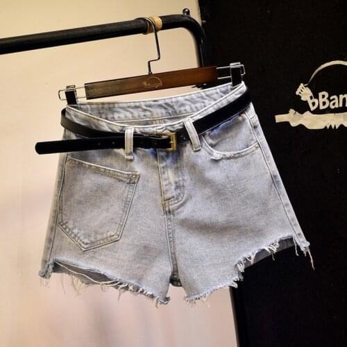 Harajuku Irregular Ripped Wide Leg Short Jeans Women Streetwear Casual Sexy Summer Denim Shorts High Waist Female Clothes