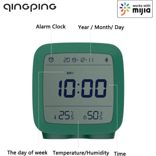 Xiaomi Qingping Bluetooth Alarm Clock Smart Remote Control Temperature Humidity Sensor LCD Screen Nightlight Mi home Mijia App