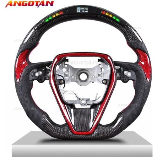 LED Carbon Fiber Steering Wheel Sprort Car Steering Wheel Fit For 18-19-20-21 Series Camry