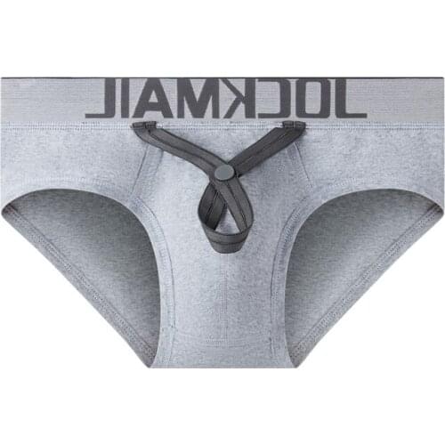 JOCKMAIL Cotton Briefs Sexy men underwear U convex Pouch adjustable Ring cockstraps men trunk Shorts Gay Underwear Jockstrap