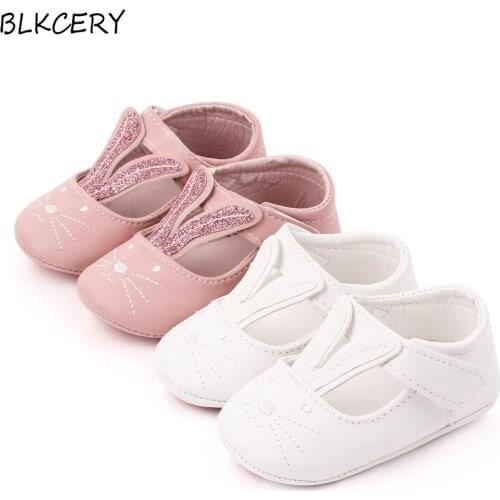 Newborn Baby Girl Crib Shoes Toddler Soft Rubber Sole Princess Cartoon Loafers Infant Footwear for 1 Year Trainers Dress Shoes