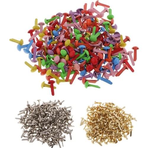 100Pieces Metal Round Head Split Pin Brads Paper Fastener Embellishment For Crafts Scrapbooking Arts Crafts Project DIY Decor
