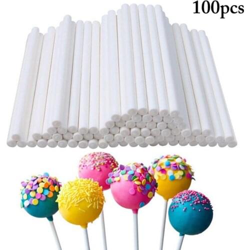100PCS 5.91in Solid Core White Paper Lollipop Sticks For DIY Chocolate Sugar Candy Lolly Pop Sucker Sticks Cake Pop Sticks