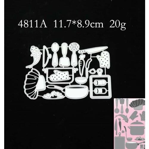 2021 Kitchen Metal Cutting Dies DIY Scrapbooking Paper Photo Album Crafts Knife Mould Cards Embossing Mold Stencils for Decor