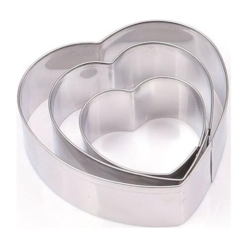 3PC/Set Love Heart Shaped Cookie Cutter Valentine Wedding Cookies Pastry Cutters Cake Decorating Home DIY DH002