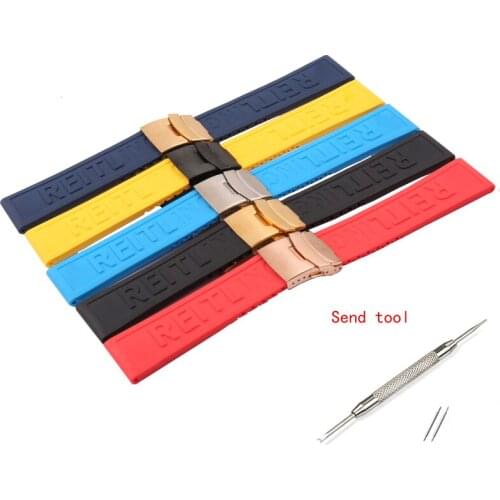 Watch accessories suitable for Breitling series silicone strap 22 24mm folding clasp mens and womens watch straps