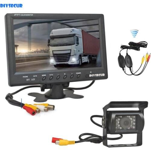 DIYSECUR Wireless 12V DC 9" LCD Display Rear View Car Monitor Waterproof CCD Reverse Backup Car Truck Camera IR Night Vision