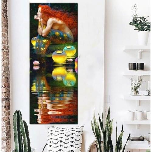 Large Diamond Painting Fantasy Mermaid,goddess, Handmade Needlework DIY Diamond Embroidery sale Mosaic Rhinestone art, N947