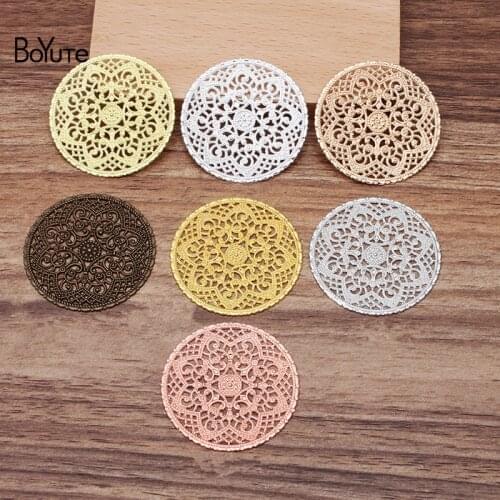 BoYuTe (10 Pieces/Lot) 41MM Metal Brass Mandala Filigree Findings Diy Hand Made Jewelry Materials Wholesale