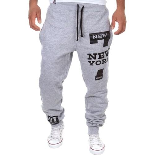 Mens Casual Pants Letter Print Sweatpants 2020 New Male Lace-up Loose Hip Trousers Joggers Sports Tracksuit Cotton Long Pants