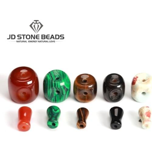 Drop Shape Natural Yellow Tiger Eye Beads 12/14/16/18mm Three Hole Buddha Mala Guru Bead One Set For Tibetan Prayer Beads Making