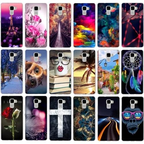 Phone Case Cover for Huawei Honor 7 Transparent Flower Owl Clouds Ultra Soft TPU Back Capa Shell Silicone Cases for Huawei Honor