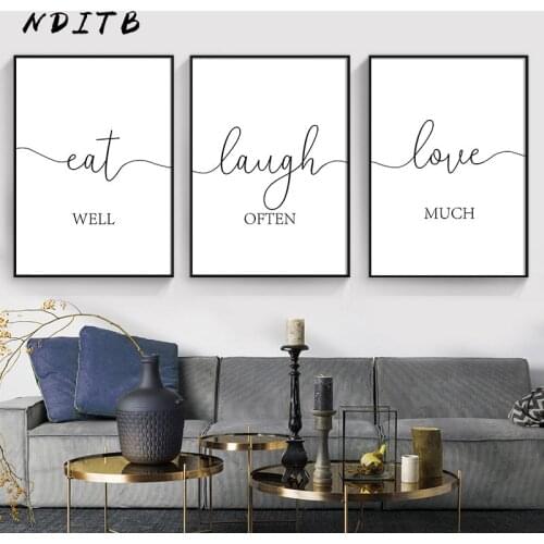 Black White Poster Funny Print Motivational Quotes Text Wall Art Painting Minimalist Decorative Picture Modern Living Room Decor