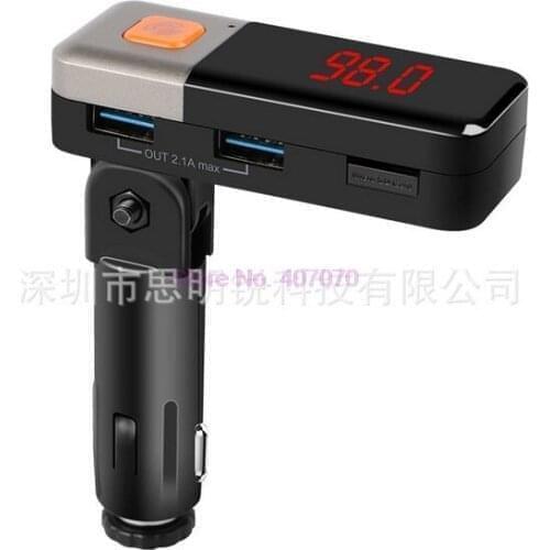 By DHL or Fedex 100pcs BC11 Bluetooth Car Kit Hands-free Call FM Transmitter Radio Adapter AUX TF Card Port MP3 Dual USB Charger