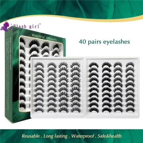 Flash girl Most popular new arrival 3D mink eyelashes 40 pairs/tray beauty makeup eyelashes
