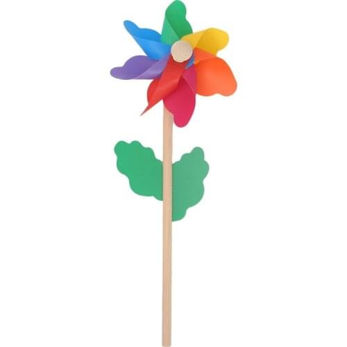 HBB Wood Windmill Wind Spinner Pinwheels Home Garden Yard Decoration Kids Toys New