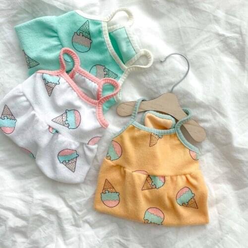 2021 Pet Ice Cream Clothes Summer Thin Dog Clothes Teddy Bichon Soft Pullover Puppy Cute Clothes Pet Sling