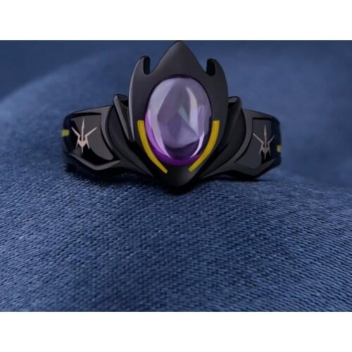 CODE GEASS Lelouch Lamperouge Zero Helmet Mask Ring Cosplay Prop Daily Cosplay USA Size #7#8#9 51~59mm adjustable fashion Gift