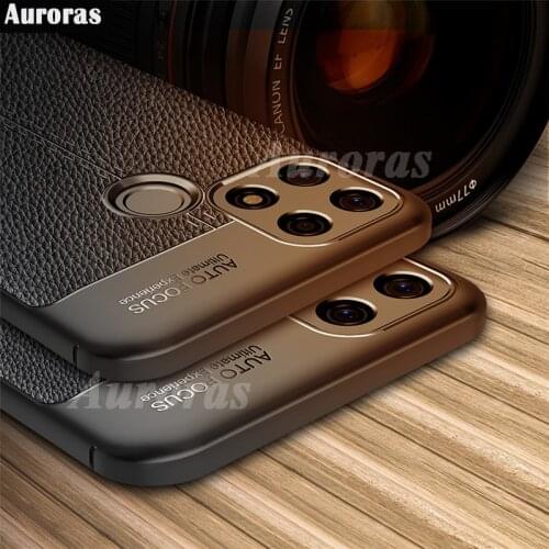 Auroras Soft Case For Realme C21 Silicone Litchi Pattern PU leather Shockproof Cover For Realme C21 Case