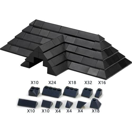 BuildMOC Roof Tiles Pack Brick DIY Enlighten Block Set Compatible With Other Assembles Particles Educational Creative Toys
