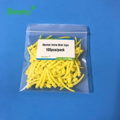 Denxy 200pcs Disposable Dental Impression Mixing Tips Mixing Tube Intra Oral Syringe Head Lab Equipment Professional High Class