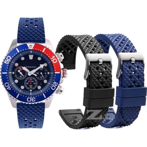 New Fuerman Rubber watch strap 20mm 22mm Designed Quick Diving Waterproof Bracelet FKM Fluorine Rubber for s-eiko Ti-ssot