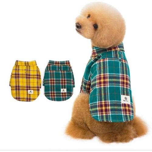 EXCELLENT ELITE SPANKER Pet Plaid Coat Dog Clothes Puppy Harness Vest Cotton Dog Clothes
