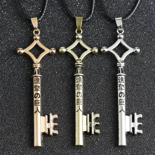 Attack on Titan Necklace Eren Shingeki No Kyojin Pendant Rope Chain Anime Vintage Retro Cosplay Necklaces Jewelry Accessories