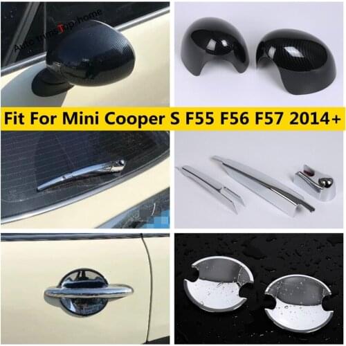 Outside Door Handle Bowl / Rear Window Windscreen Wiper / Rearview Mirror Cover Trim For Mini Cooper S F55 F56 F57 2014 - 2020