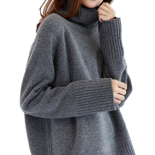 Womens Sweaters 2019 New Winter Turtleneck Sweater Casual Long Sleeve Thick Pullover Jumper Knitted Sweater Pull Femme R1065