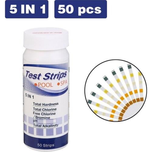 50 PCS Swimming Pool Water Hardness Test Strips Chlorobromide Hardness Alkalinity Test Box Ph Bottle Alkalinity Hardness Test