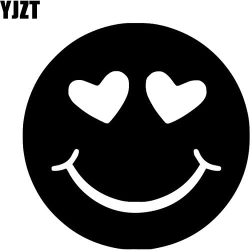 YJZT 15.2X15.2CM Love Hearts Smile Face Fashion Car Window Stickers Decoraiton C25-1179