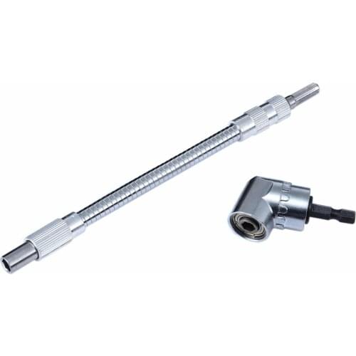 1pc 105 Degree Angle Flexible Extension Bit Holder 1/4" Hex Shank Screw Drill Tool + Screwdriver Extension Bit Holder