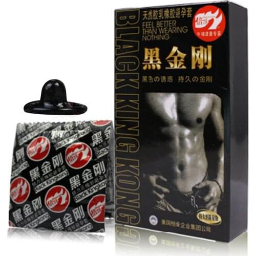 10PCS Black King Kong Male Condoms Sex Toys For Man Black Condoms Fun Set Adult Products Safer Contraception Sex Products